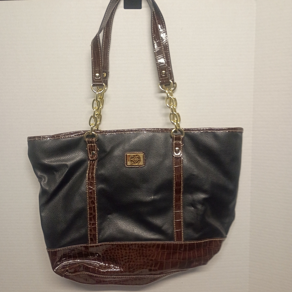 Elegant Black and Brown Tote Bag